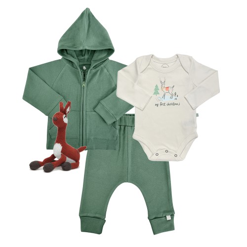 Holiday Gift Set - My First Christmas Deer 4pc | 100% Organic - Finn + Emma