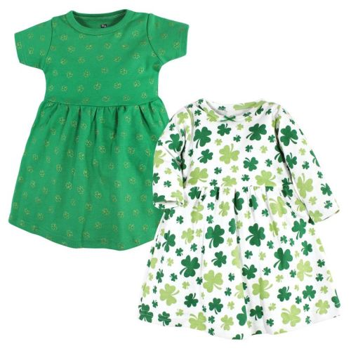 Hudson Baby Infant Girl Cotton Dresses, Shamrocks, 3-6 Months