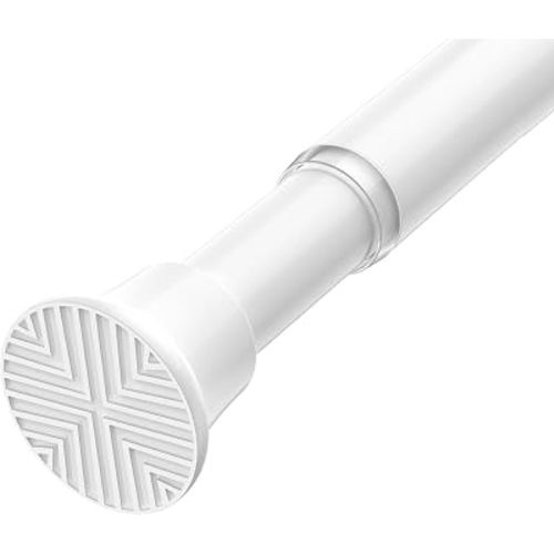 32–72 Inch Spring Tension Curtain Rod, Adjustable Tension Rod No Drilling, Rust-Resistant Stainless Steel Curtain Rod for Windows, Doorway, Kitchen, Closet, White