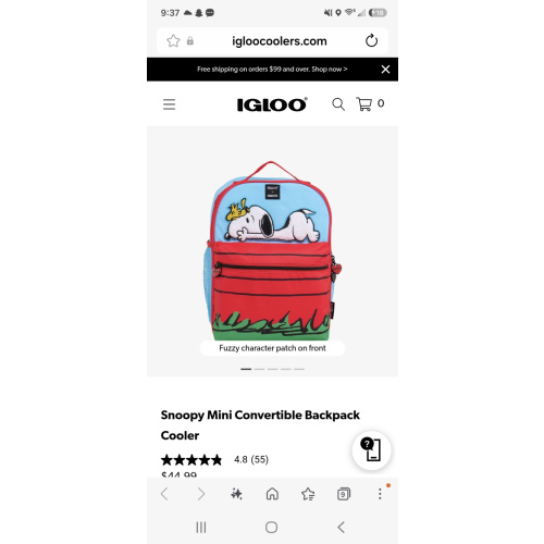 Snoopy Mini Convertible Backpack Cooler