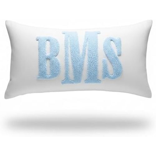 mia'spillow lab Monogram Custom Punch Needle Pillow, Embroidery Gift for Couple, Initial Wedding Monogram, New Home Housewarming Gift, Home Decorations Gift