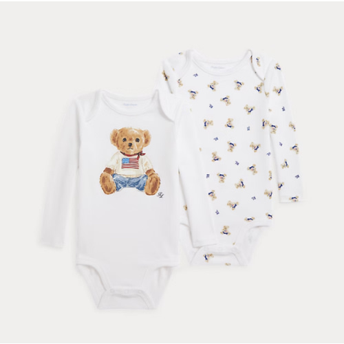 Polo Bear Cotton Bodysuit 2-Pack