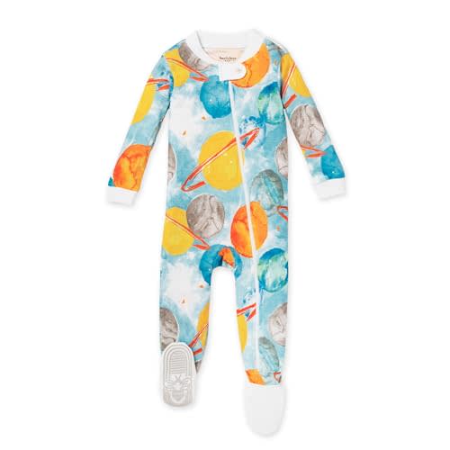 Burt's Bees Baby Baby Boys Pajamas, One-Piece Footed Sleeper PJs, Non-Slip Snug Fit for Infants 12, 18, and 24 Months