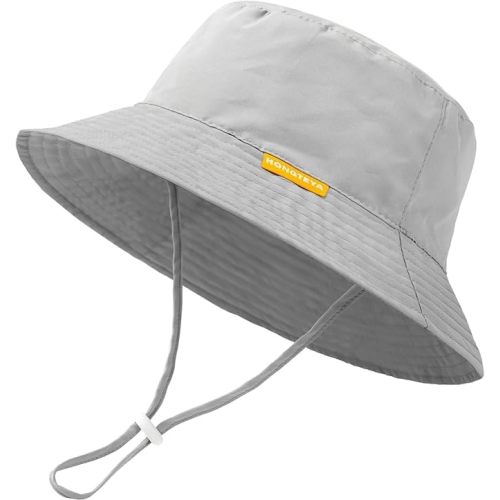 Baby Sun Hat Kids Summer Sun Protection Toddler Bucket Hat Wide Brim Adjustable Beach Hats for Boys Girls Age 0-6 Years