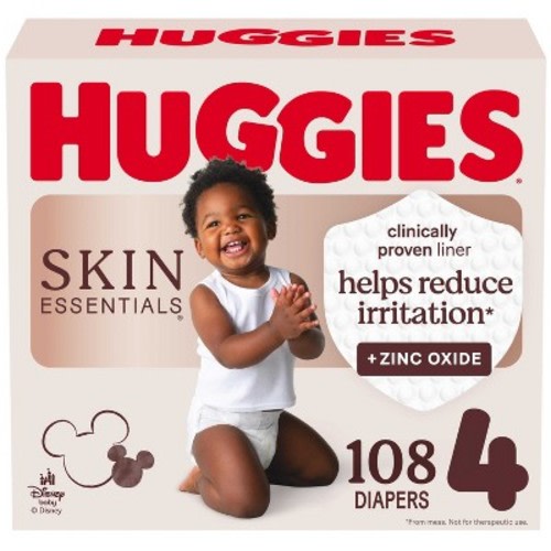 Huggies Skin Essentials Dermatologist Approved Diapers  - Size 4 - 108ct