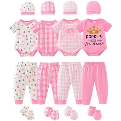 Baby Layette Sets Unisex Newborn Baby Boys Girls Essentials Gift Set 16-Piece Infant Baby Outfit Clothes
