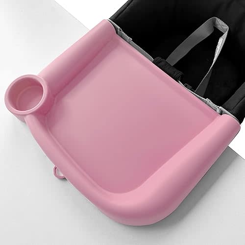 Silicone Baby Dining Tray Compatible with Inglesina Fast Table Chair & Other Hook-On High Chairs,Portable Clip-On Fast Table Chair Baby Tray, Dishwasher Safe & BPA Free (Pink)