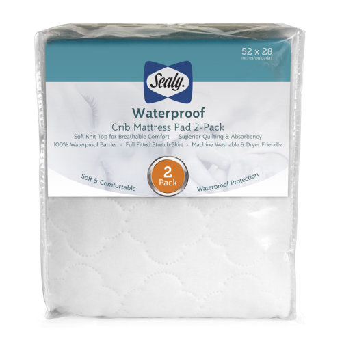 Sealy Baby 2-PACK Waterproof Fitted Baby Crib Mattress Protector Pad, Crib Mattress Pad Topper, 52" x 28" - White & Reviews | Wayfair