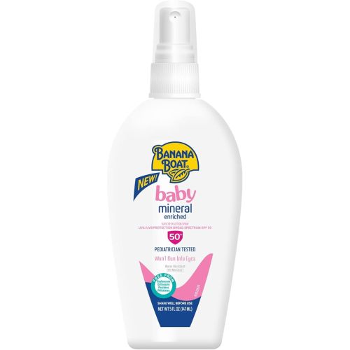 Banana Boat Mineral Enriched Baby Sunscreen Spray SPF 50, 5oz | SPF 50 Spray Sunscreen for Babies, Baby Sunblock, Oxybenzone-Free, 5oz