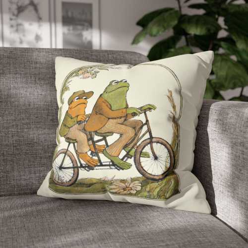 Frog and Toad Pillow Cover | Cottagecore Pillow | Bookish Pillow | Whimsical Decor | Classic Book Gift | Nostalgic Gift | Whimsy Frog Pillow