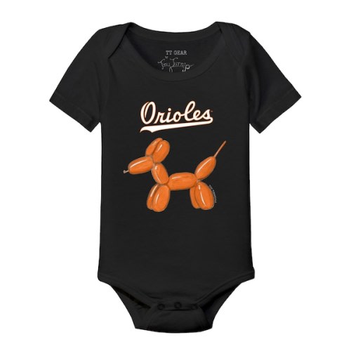 Baltimore Orioles Tiny Turnip Infant Balloon Dog Bodysuit - Black