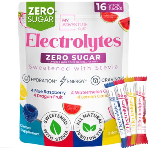 Electrolytes Powder Packets Variety Pack – Sugar Free Hydration Drink Mix | Refreshing Flavor Makes Water Easy to Drink – Daily Water Enhancer for Everyday Life, Sports, Exercise, Travel & Outdoors