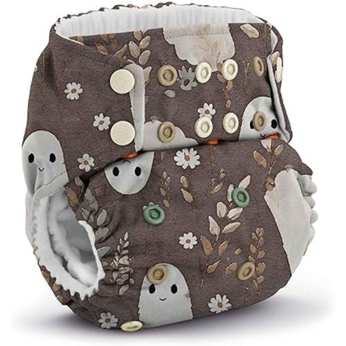 Kanga Care Rumparooz G3 Stay Dry Cloth Diaper Reusable One Size Pocket Diaper Patented Inner Double Gusset 2 pcs Microfiber Insert Soaker (6-55+ lbs) - Boo