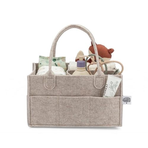 Parker Baby Diaper Caddy - Nursery Storage Bin and Car Organizer for Diapers and Baby Wipes - Oatmeal, Regular