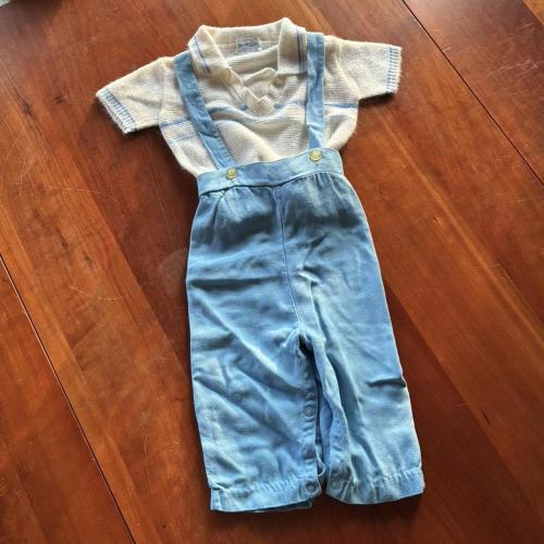 Vintage 1940/50s baby gaberdine overalls with...