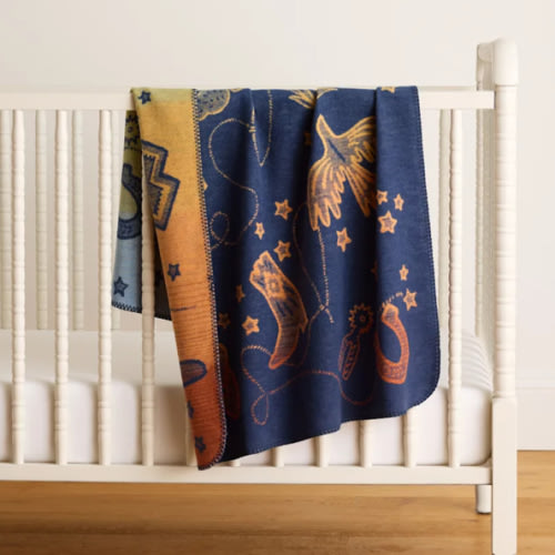 COSMIC RODEO ORGANIC COTTON BABY BLANKET