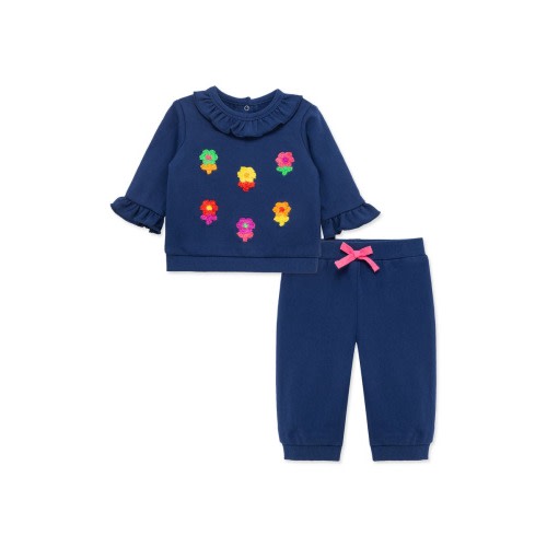Pop Flowers Active Top & Joggers Set, 6M