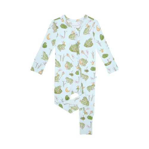 Frog Prince Print Covertible Zip-Up Footie