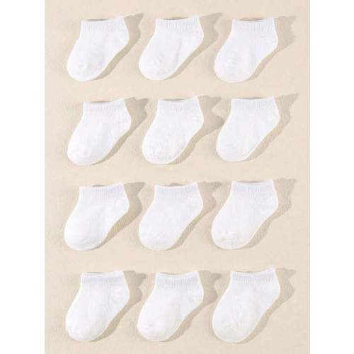 24 Pairs Baby White Socks | 12 Pairs Baby Short White Socks | Unisex Toddler Boat Socks | Simple & Casual Ankle Socks | Suitable For Baby Boys & Girls | Baby Socks | Newborn Socks | Toddler Socks | Infant Socks | Halloween Thanksgiving Christmas Xmas Gift