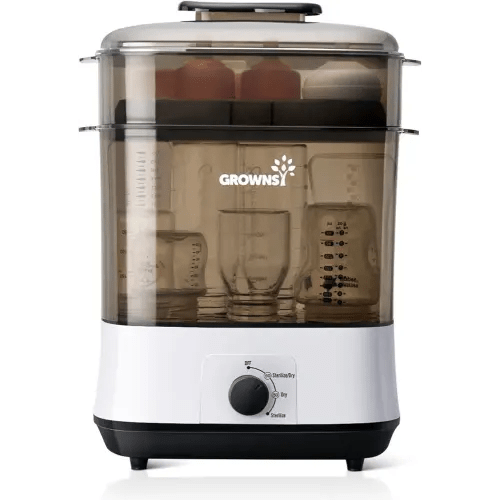 GROWNSY Adjustable 3 IN 1 Large Bottle Sterilizer and Dryer, Electric Steam Baby Bottle Sterilizer, Sanitizer for Baby Bottles & Pacifiers, Breast Pump Parts