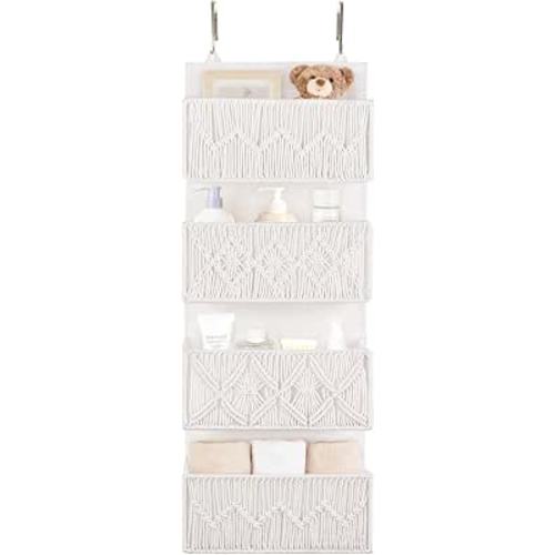 Over The Door Organizer Macrame Boho Hanging Back of Door Storage