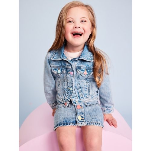 Cropped Trucker Jean Jacket for Toddler Girls