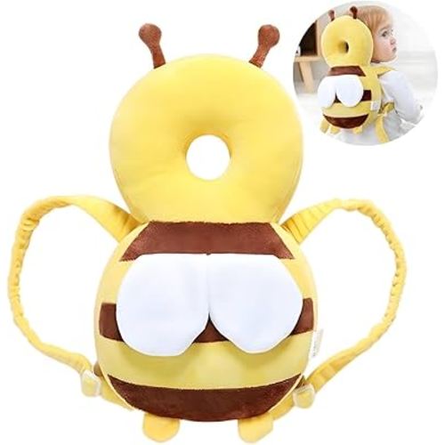PandaEar Baby Head Protection Backpack, Toddler Walking Head Protector, Adjustable Head Protector Pad Safety Cushion (Yellow)