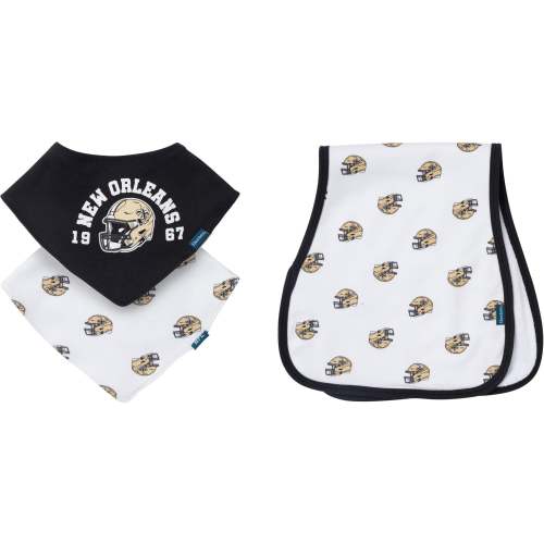 3-Piece Baby New Orleans Saints Bibs and Burp Cloth Set