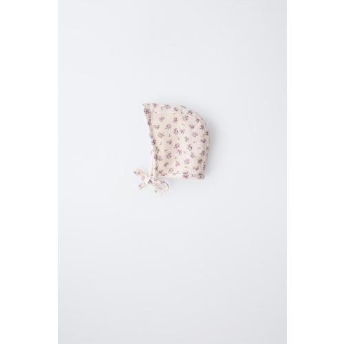 FLORAL PRINT BONNET - Pale pink | ZARA United States