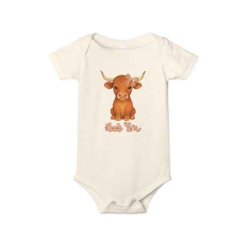 Brooke and Bear Baby Longhorns Onesie, Texas Mascot Infant Jersey, Baby Lonhorns Tee,University of Texas Baby Shirt, Hook 'Em Horn, baby cow