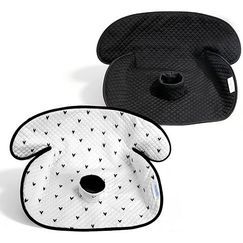 RsoTone 2 Pack Waterproof Baby Piddle Pads Carseat Potty Training Car Seat Protector, Waterproof Infant Car Seat Liner Cover to Prevent Pee, Leakproof and Washable (Black and White)