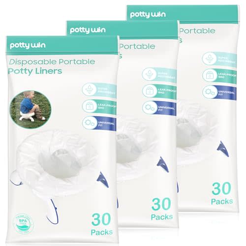 [90 Counts] Disposable Potty Liners Compatible with OXO Tot 2-in-1 Go Potty | Potty Refill Bags for Toddler Travel, Universal Potty Bags Fit Most Potty Chairs