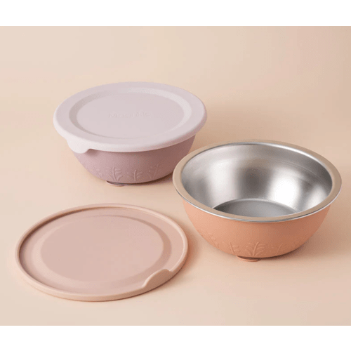 Stainless Steel Silicone Suction Bowl - 13 oz