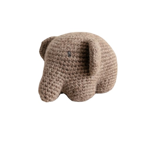 Baby Alpaca Wool Elephant Rattle