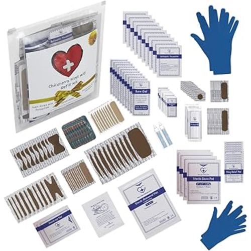 Children's First Aid Kit Refill - Xtra Large Size - 145 First Aid Supplies to Refill 2 Medium First Aid Kits from The Life Safety Pro