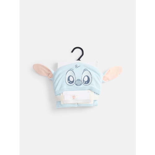 Disney Stitch Infant Baby Bath Set with Hooded Towel and Washcloths, 3-Piece, One Size