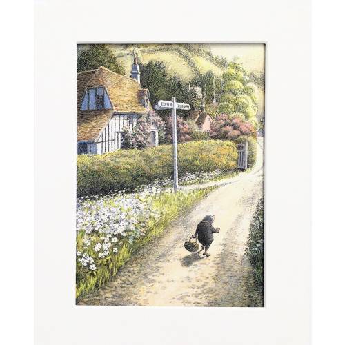 Wind in the Willows Large Mounted Print. Matted Vintage Colour Book Plate