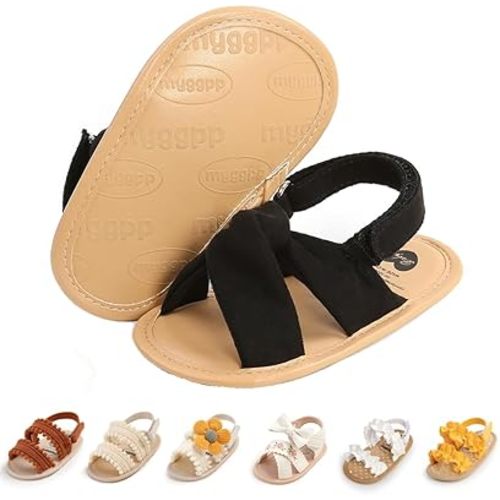 Ohwawadi Baby Boys Girls Sandals Soft Sole Summer Infant Wedding Dress Flat Shoes Beach Sandal Newborn Crib Shoes First Walkers