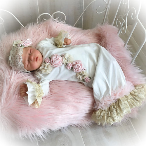 Lace Newborn Gown: Handmade Victorian Baby Take Home Outfit