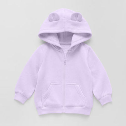 Okie Dokie Baby Girls Fleece Hooded Lightweight Jacket