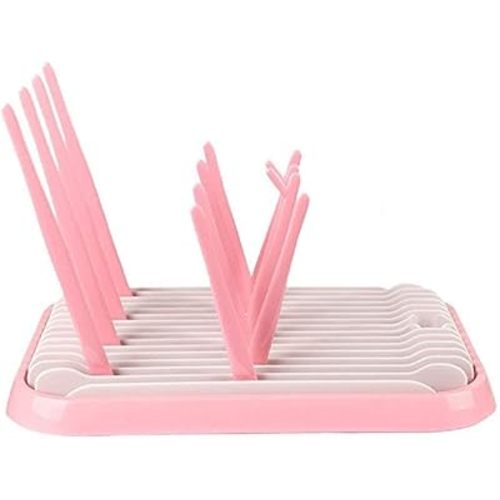 Baby Bottle Drying Rack Dryer Space Saving Travel Holder for Pump Cup Accessories(Pink)
