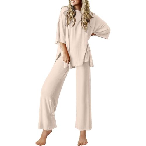 Ekouaer Lounge Sets for Women Soft Comfy Pajama Set 2 Piece Outfits