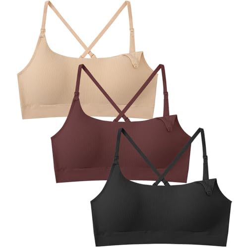 Women Nursing Bra for Breastfeeding Seamless Maternity Bra 3Pack | Wireless,Pregnancy Sleep Bralette,Adjustable Shoulder Straps,Soft Fabric