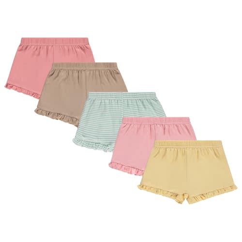 Cudlie 5-Pack Girls' Baby & Toddler Shorts – Comfortable Cotton Blend, Easy Fit, Adorable & Essential Wardrobe