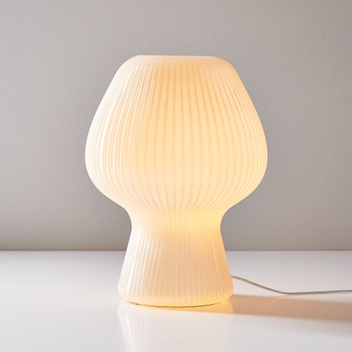 Ribbed Glass Table Lamp (9"–18")