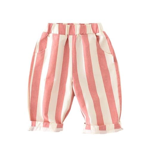 Spring Autumn 6Months-3Years Toddler Thin Cotton Stripe Elastics Pants for Baby Boys and Girls