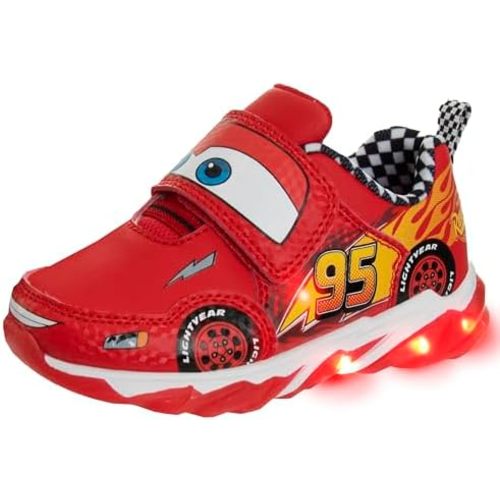 Disney Pixar Cars Boys Black/Red Lighted Sneaker (Toddler/Little Kid)