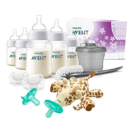 Philips AVENT Anti-Colic Baby Bottle with AirFree Vent Essentials Gift Set, SCD308/02, White