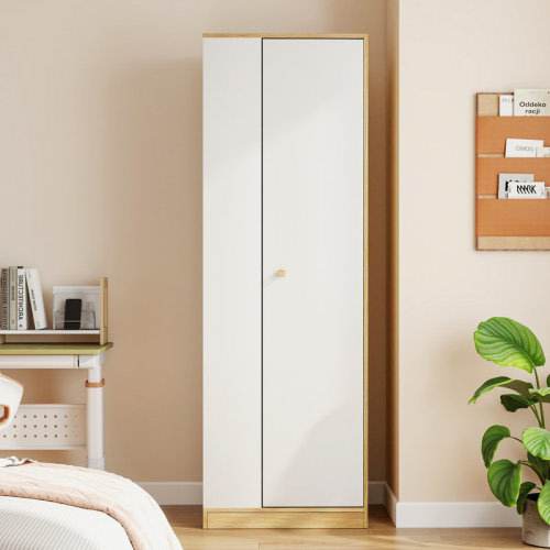 Ebern Designs 1 Door Wardrobe With Hanging Rod And 5 Storage | Wayfair