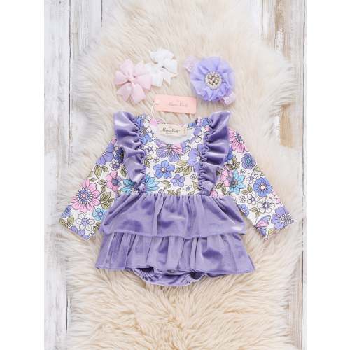 Floral Ruffle Velvet Bubble